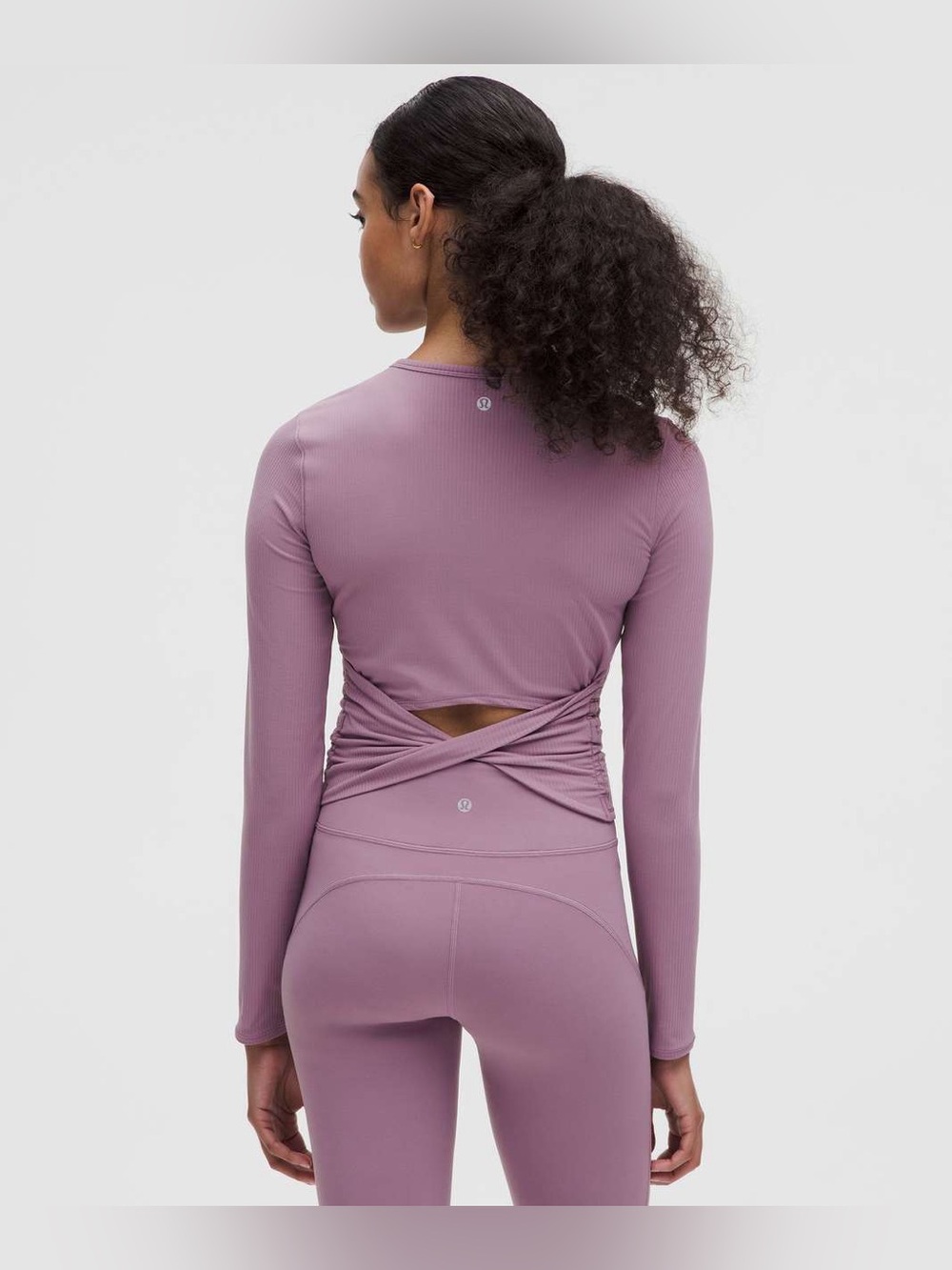 Lululemon All It Takes Back Twist Ribbed Long Sleeve size 6 Lavender Lux LVLX